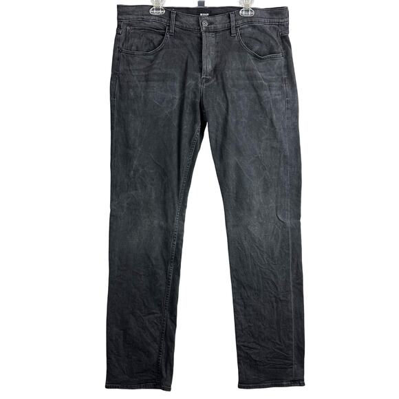 Hudson Bryon Straight 38x34 Black Button Fly Jeans - Picture 1 of 10